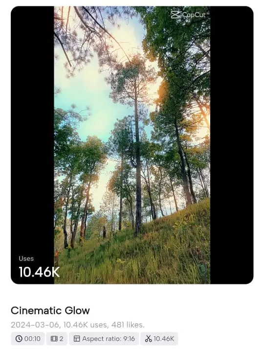 Golden Glow Effect CapCut Template Link 3