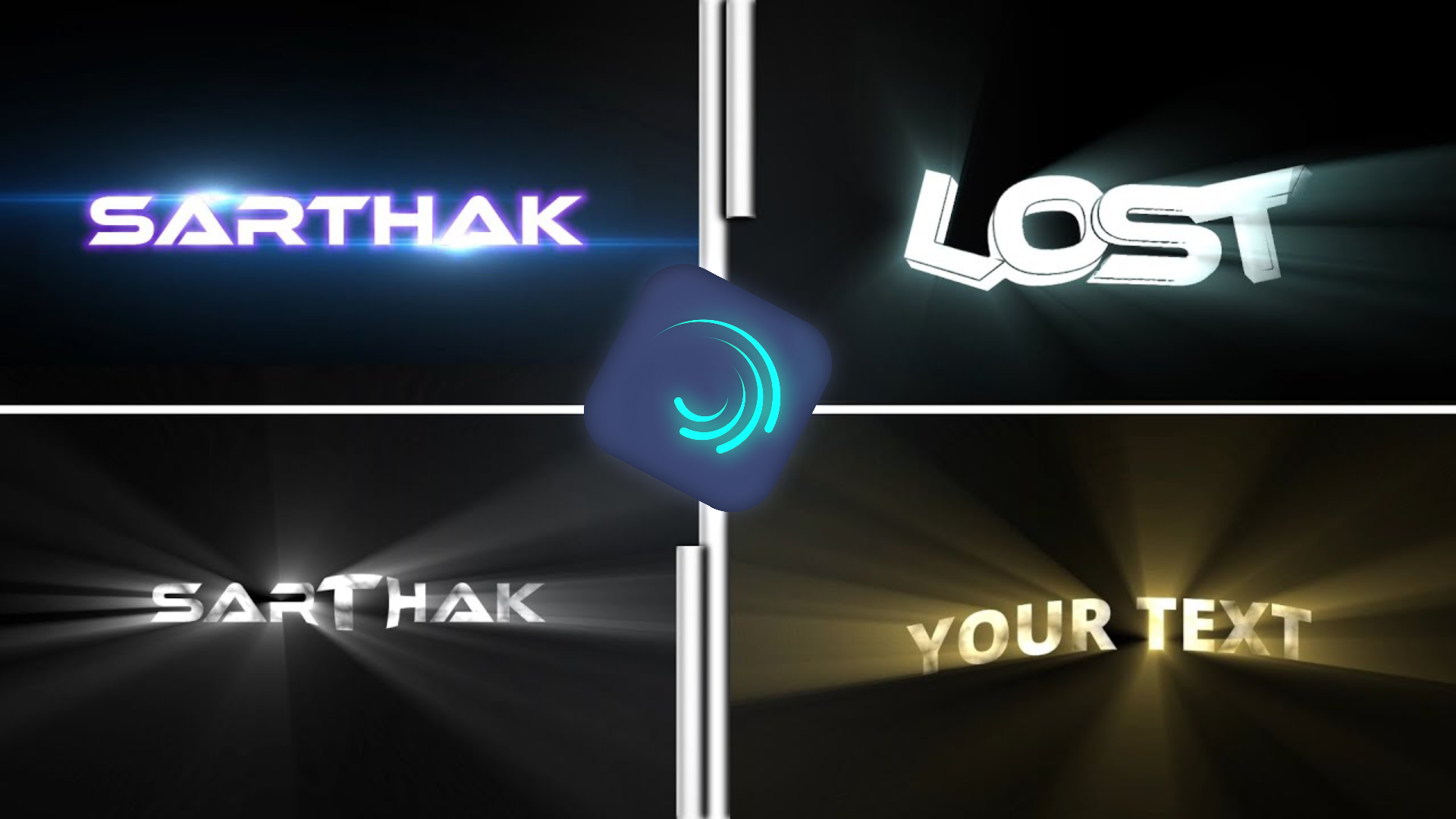 Rays Text Animation Preset Alight Motion Free #3